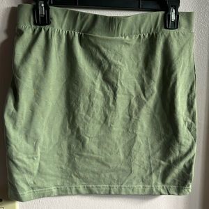 Green mini skirt